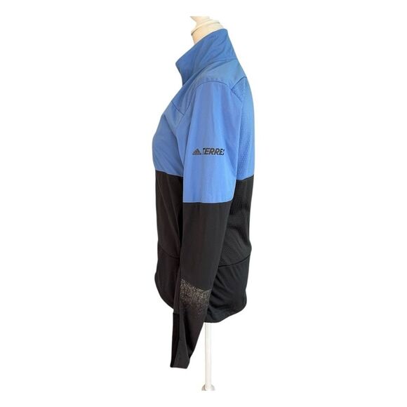 adidas Terrex Outdoor Xperior Jacket Real Blue Carbon Black Full Zip Softshell S - Picture 4 of 14